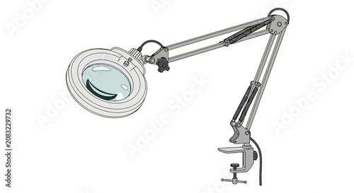 Foto Flexible Desk Magnifying Glass Lamp.
