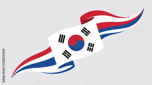 Schilderij op canvas National emblem ribbon wave