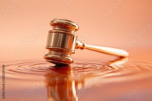 Wooden judge gavel on dark background