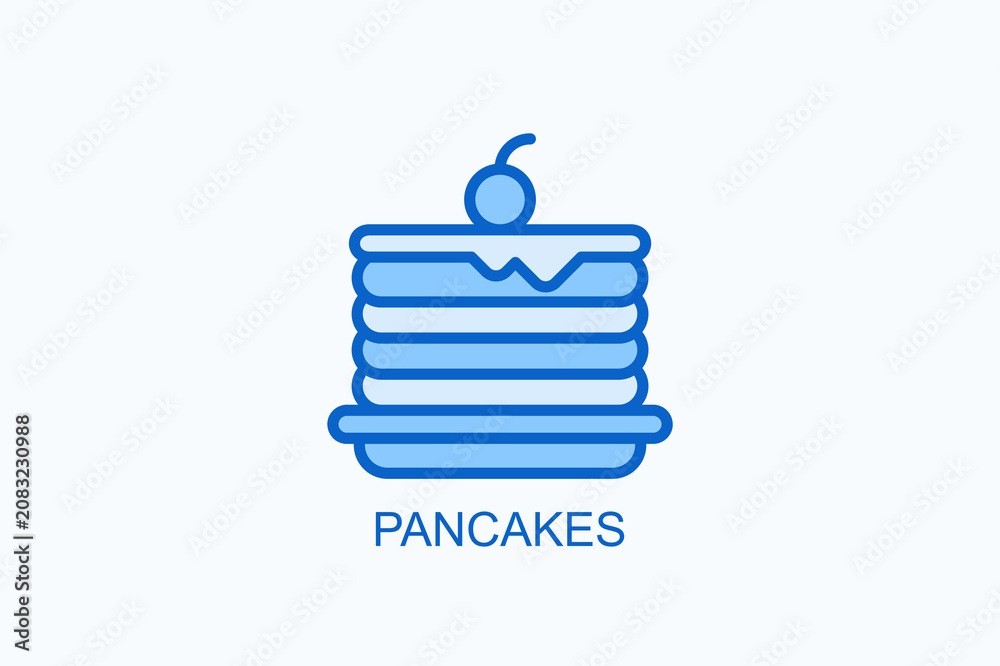 Fototapeta premium Pancakes Icon Or Logo Isolated Vector Illustration