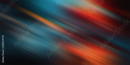 Obraz na plátně Soft blurred background gradient shifting from dark blue to fiery red orange tones with smooth texture and grainy film overlay