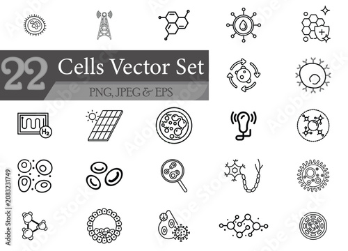 White Blood Cell Icons Set