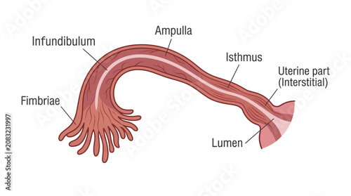 Cuadro en lienzo Human Fallopian Tube Anatomy Infographic