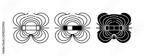 Valokuva Magnetic Field Lines: Bar Magnet Physics Diagrams, North-South Poles, Scientific