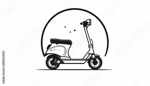 Fotografie Modern Electric Scooter Vehicle Design.