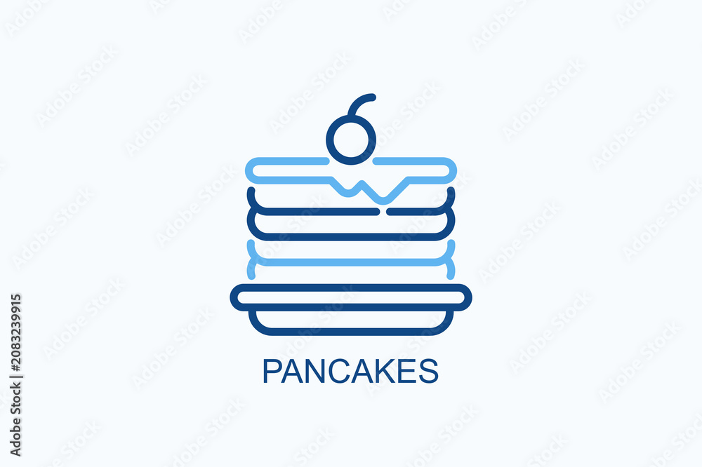 Fototapeta premium Pancakes Icon Or Logo Isolated Vector Illustration