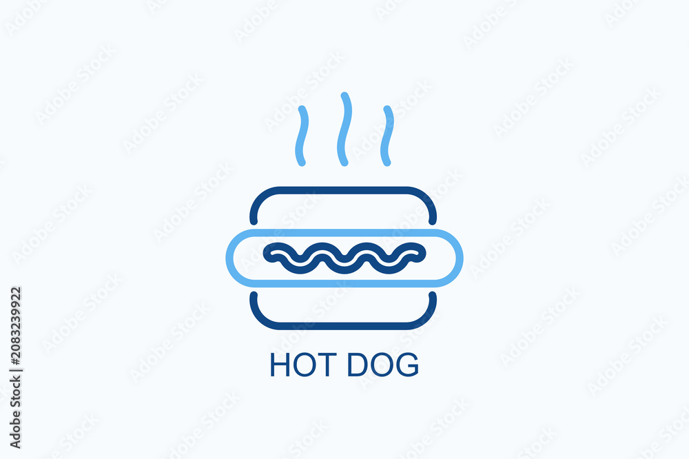 Fototapeta premium Hot Dog Icon Or Logo Isolated Vector Illustration