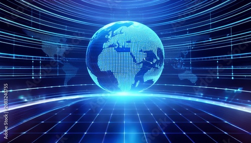 3d world news background digital world breaking news studio background
