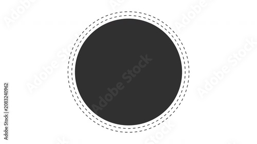 Animated circular badge frame border with dashed round motion graphic video