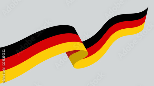 Waving national flag with black red gold
