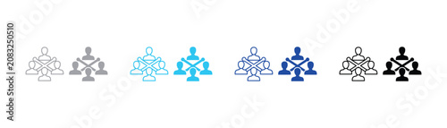 Foto Cross team connection icon showing linked human figures with connection collabor
