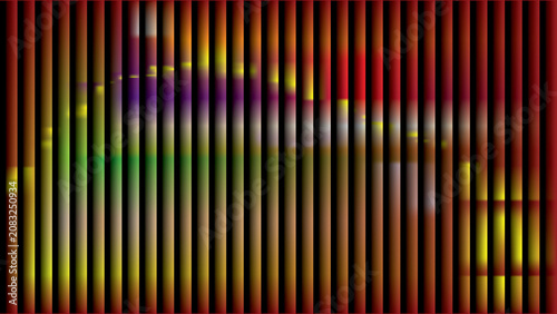Abstract vertical stripe background with colorful light leaks, vibrant rainbow gradient pattern on dark textured bars, modern digital art backdrop