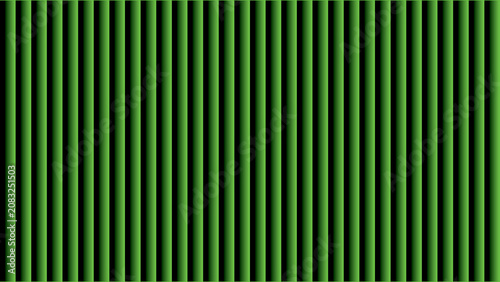 Green corrugated metal texture, industrial vertical ribbed steel panel, abstract emerald green striped background for architectural design