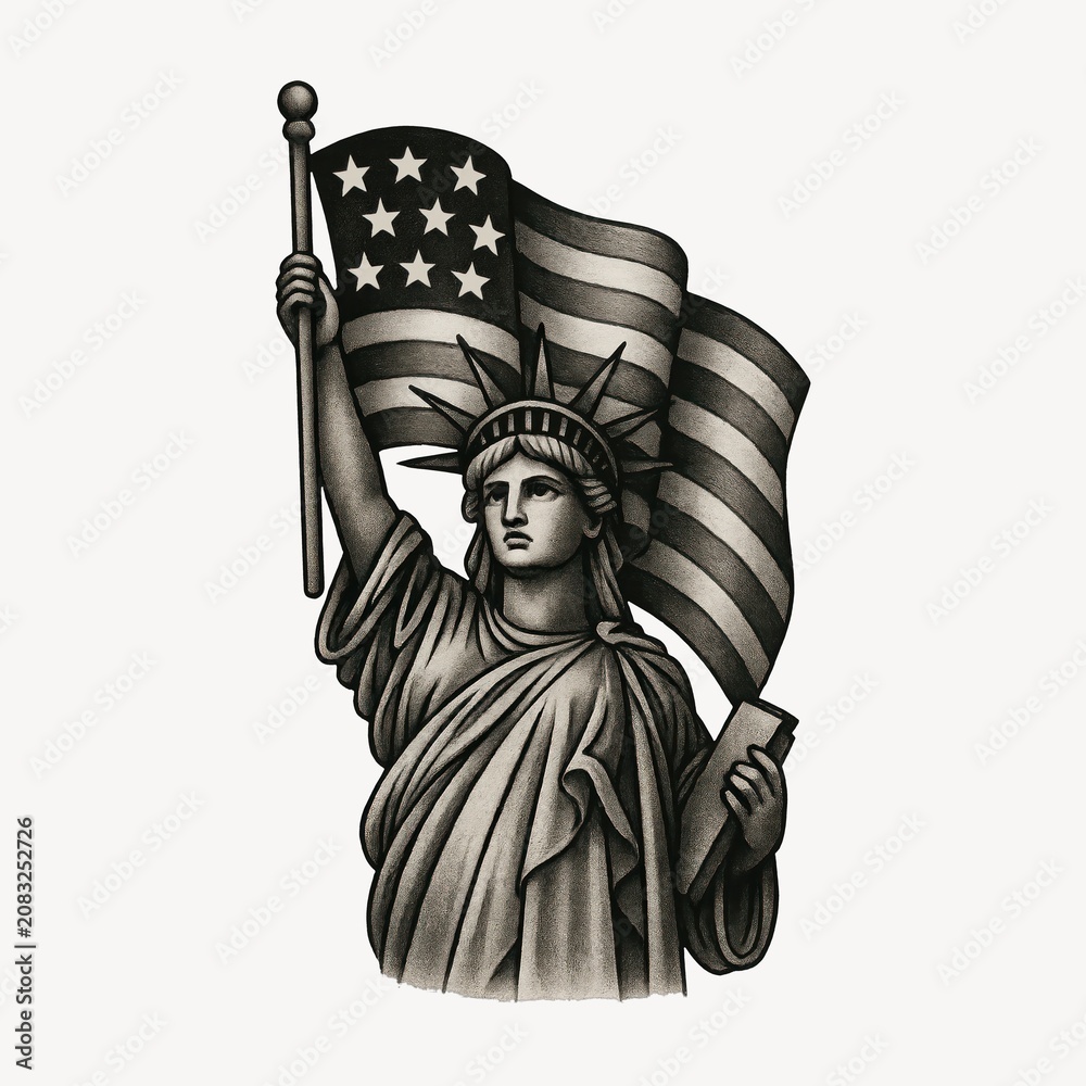 Obraz premium Iconic liberty statue illustration