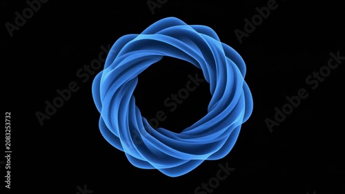 Blue neon spiral motion loop