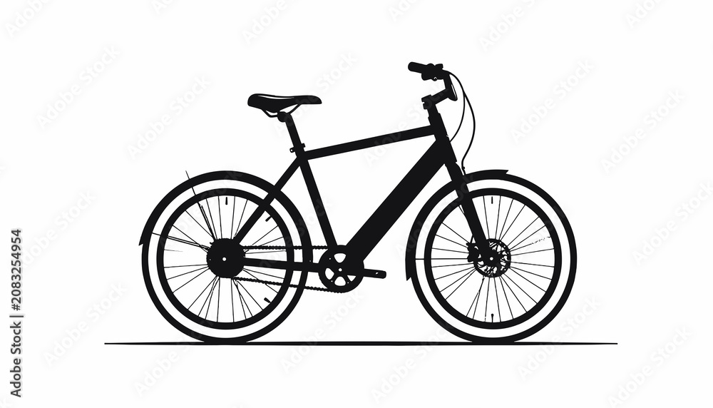 Obraz premium Black Mountain Bike with Two Wheels.
