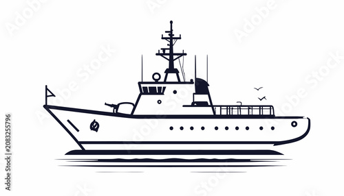 Φωτογραφία Large Vessel Ship Boat Illustration.