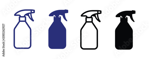 Spray vector icon collection showing cleaning and gardening