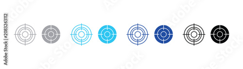 Photos Target bullseye icons in linear and solid styles with bullseye accuracy business