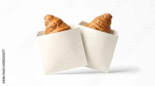 White Paper Croissant Bag Mockup