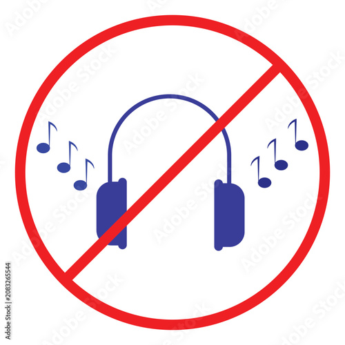 Prohibition listen to music on headphones while on the road. Cross the road without headphones.