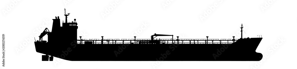 Fototapeta premium Black silhouette of tall palm trees against a bright sky isolated on transparent background, Vector