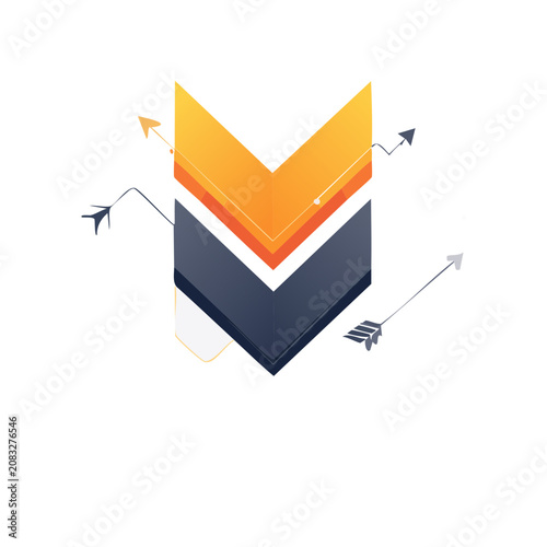 Isometric chevron arrow vector illustration