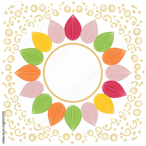 Colorful Leaves Wreath Vector Illustration