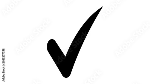 Photos Checkmark symbol represents a bold confirmation of accuracy and successful task completion status