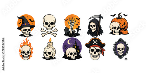 Halloween Skull Illustration