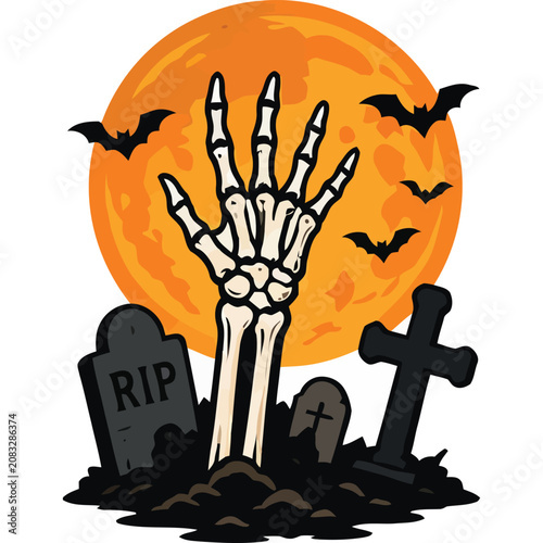 Halloween Skull Illustration