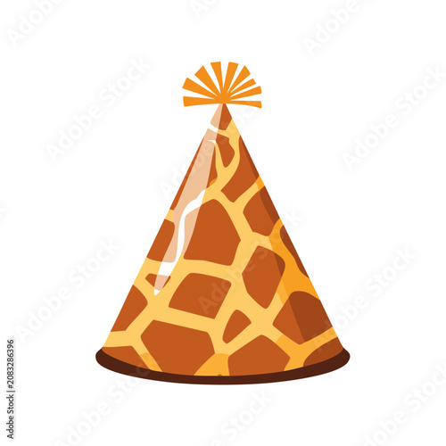 Giraffe print party hat vector illustration