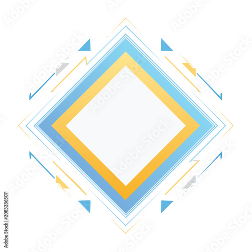 Abstract Geometric Diamond Frame with Arrows