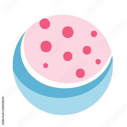 Abstract pink and blue circle with dots