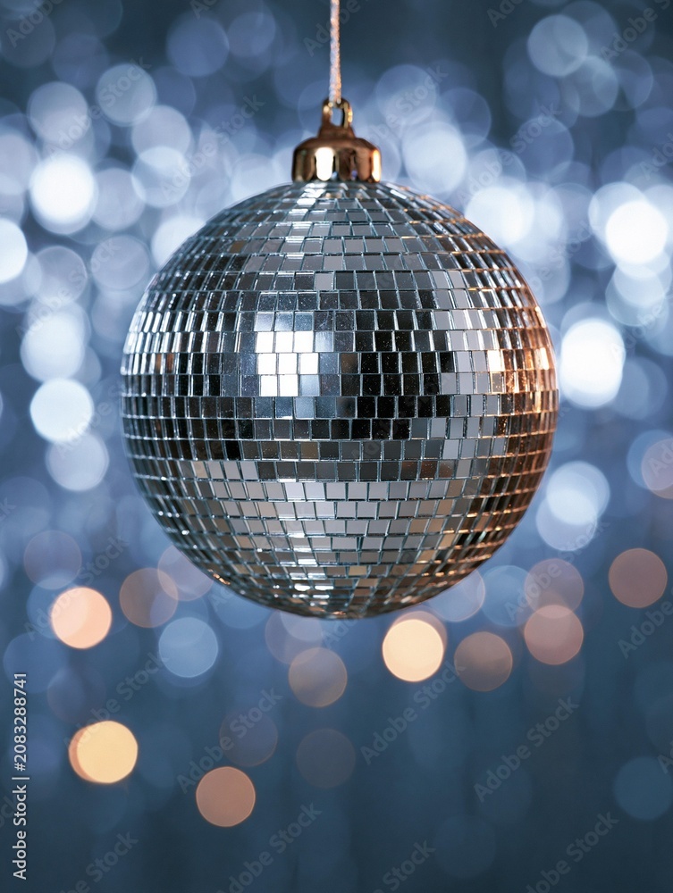 Obraz premium a silver disco ball from a string
