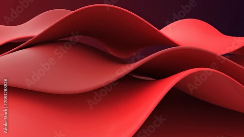 Abstract red flowing waves create a smooth dynamic background