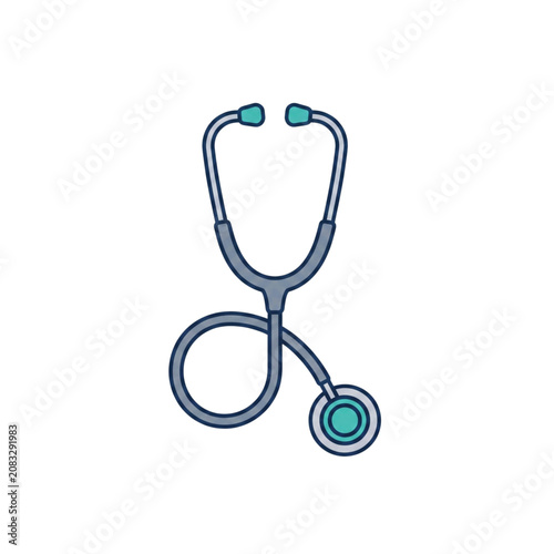 Stethoscope icon medical doctor healthcare hospital checkup diagnostic tool symbol for clinical infographic design, vector illustration