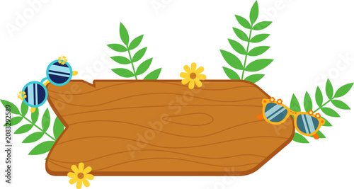 Summer Wood Board Banner Decoration