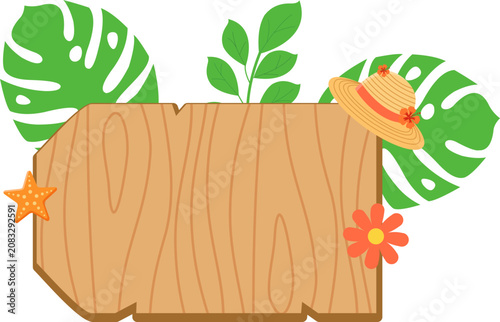 Summer Wood Board Banner Decoration