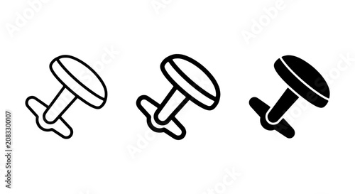 Cuadro en lienzo Cufflink Icons Set, Formal Wear Accessories, Classic Jewelry, Vector Graphics