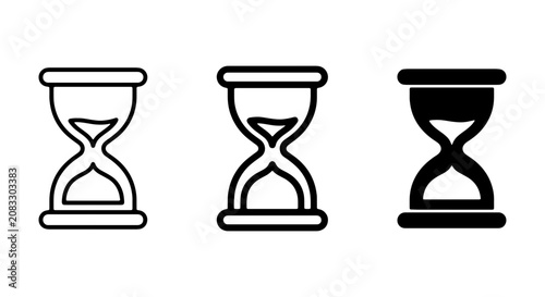 Hourglass Icons, Time Measurement Symbols, Sand Timer Vector Graphics, Countdown Clocks