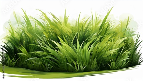 Green Grass Field Isolated On White Transparent Background Design Element Cut Out Object