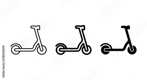 Bild auf Leinwand Electric Scooter Icons: Modern Urban Transport, City Mobility, Personal Commute,