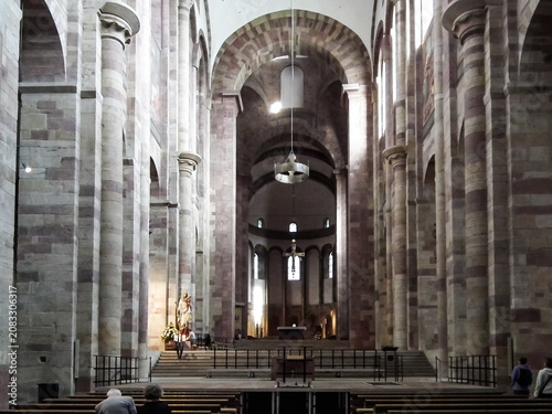 Main hall of a Speyerer Dom in Speyer in Germany