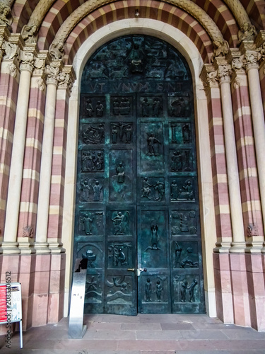Main entrance to a Speyerer Dom in Speyer in Germany