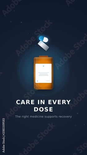Medicine bottle with pills for health care and recovery concept  
