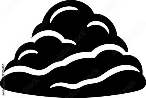 Tableau sur toile Black snowdrift silhouette icon in minimalist vector style on white background for winter weather, snow, cold season, forecast, outdoor, logo and sticker design projects