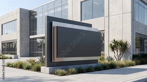 Corporate Monument Sign Mockup
