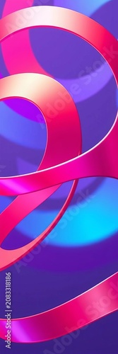 Twirling ribbon curves in harmony with rhythmic movement, dance, swirls