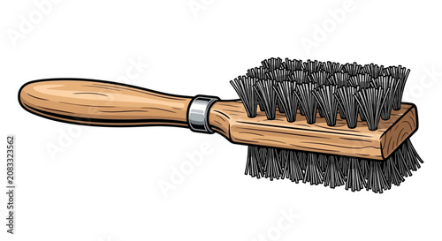 Quadro em tela Bristle brush with wooden handle.